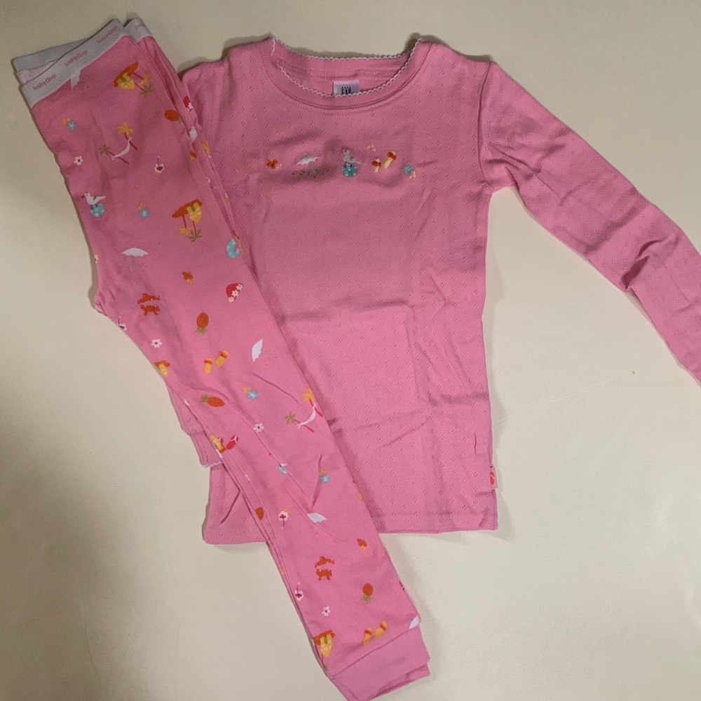 NWT Baby Gap 2pc Spring Shower Pajama Set Cotton Long Sleeve Easter Girls 5 5T